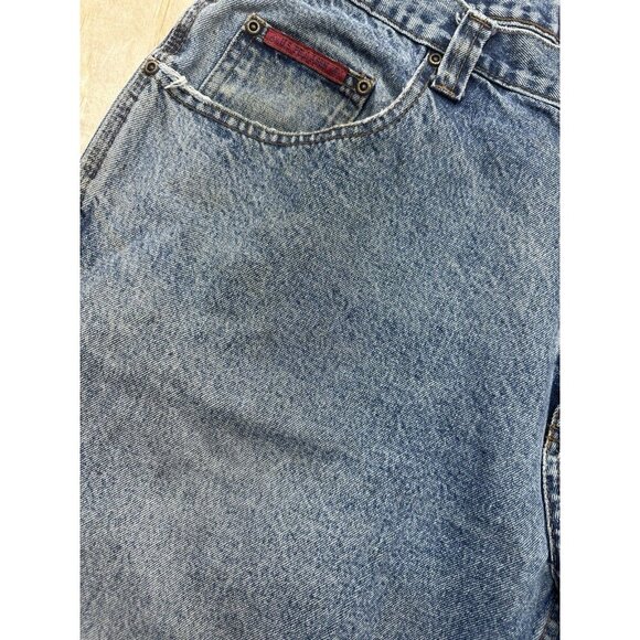 US Polo Assn Shorts Big Mens 40 Blue Denim Carpenter Baggy Distressed Loose Y2K - Picture 2 of 8